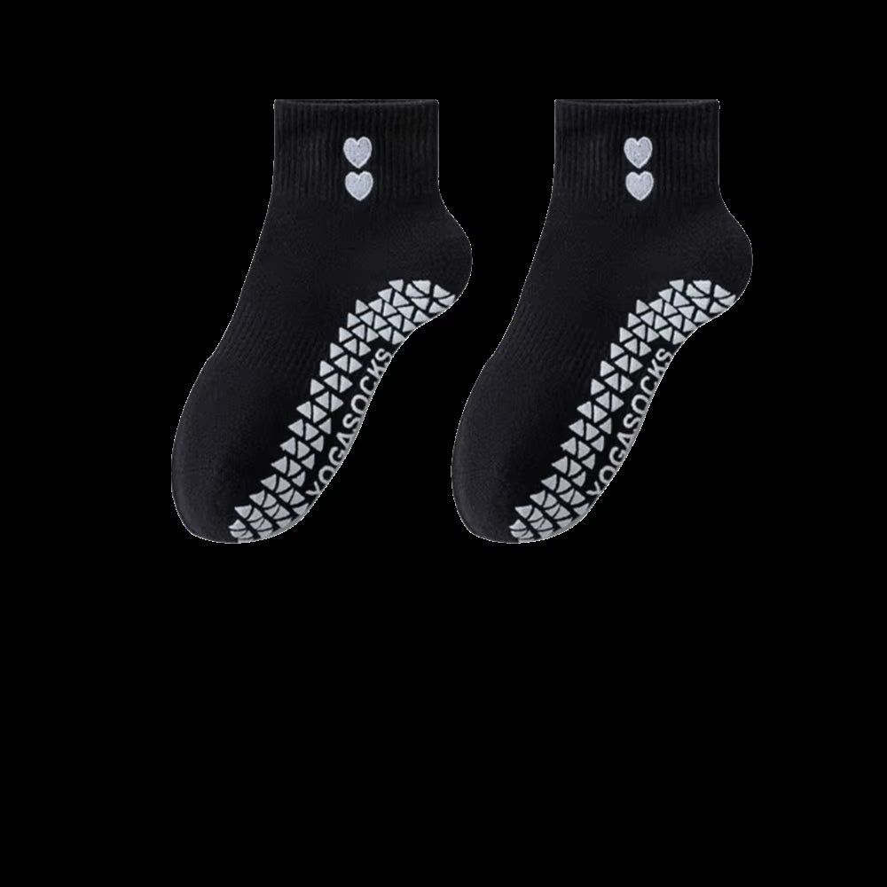 Pilates Socks with Grips for Women Cute Yoga Grip Socks Non Slip Cotton Ankle Sock for Yoga Barre Ballet