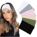 Wide Headbands for Women Boho Large Head Bands for Women'S Hair Non Slip Women Headbnd Stretchy Hair Bands Accessories for Yoga Fashion Workout Running Head Wraps 6 Pack