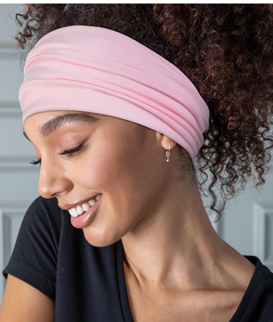 Wide Headbands for Women Boho Large Head Bands for Women'S Hair Non Slip Women Headbnd Stretchy Hair Bands Accessories for Yoga Fashion Workout Running Head Wraps 6 Pack