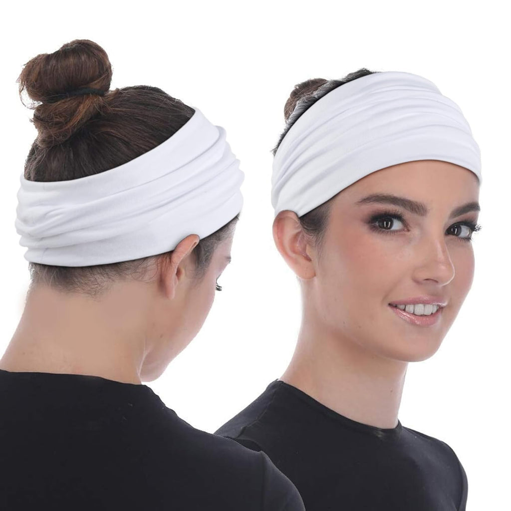 Wide Headbands for Women Boho Large Head Bands for Women'S Hair Non Slip Women Headbnd Stretchy Hair Bands Accessories for Yoga Fashion Workout Running Head Wraps 6 Pack
