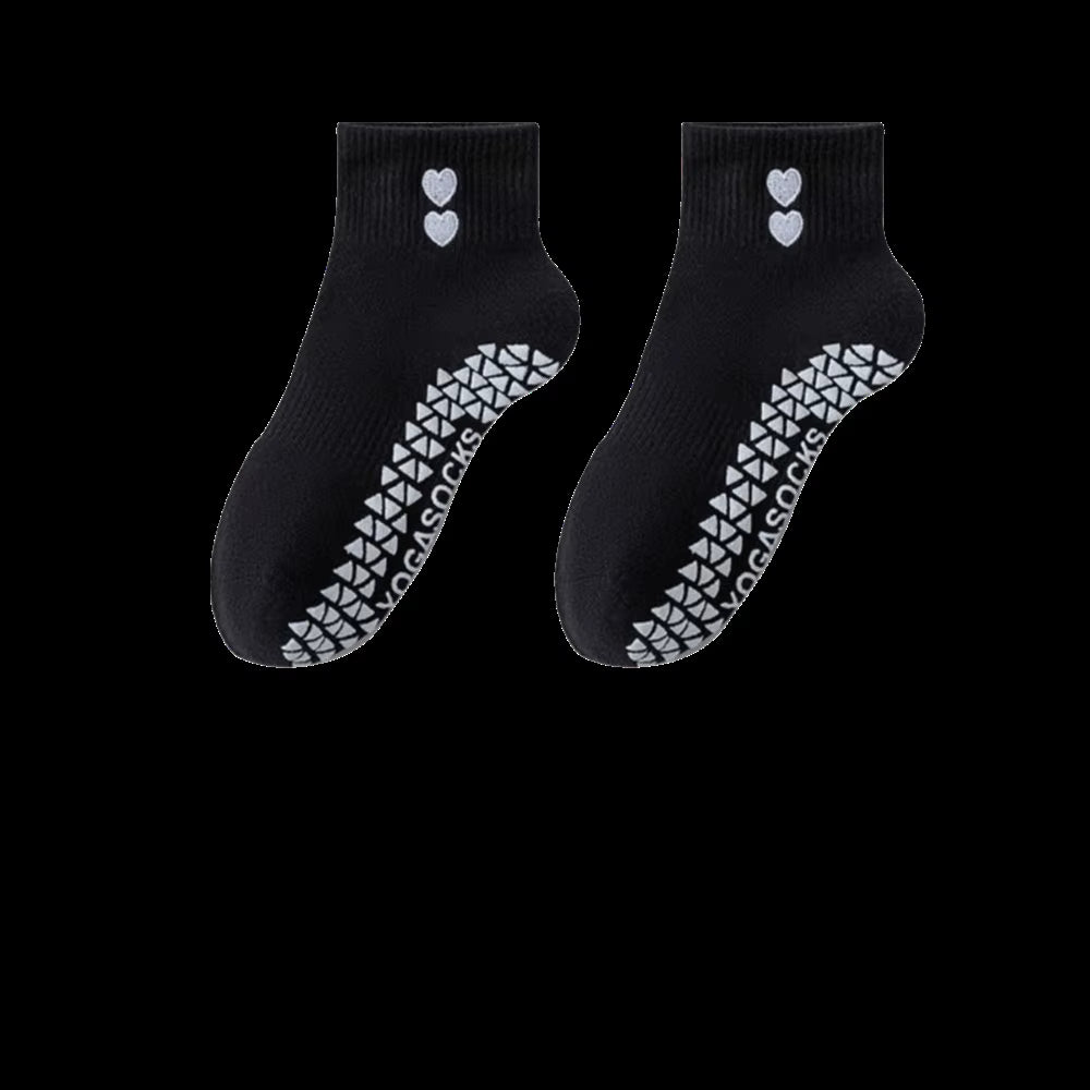 Pilates Socks with Grips for Women Cute Yoga Grip Socks Non Slip Cotton Ankle Sock for Yoga Barre Ballet